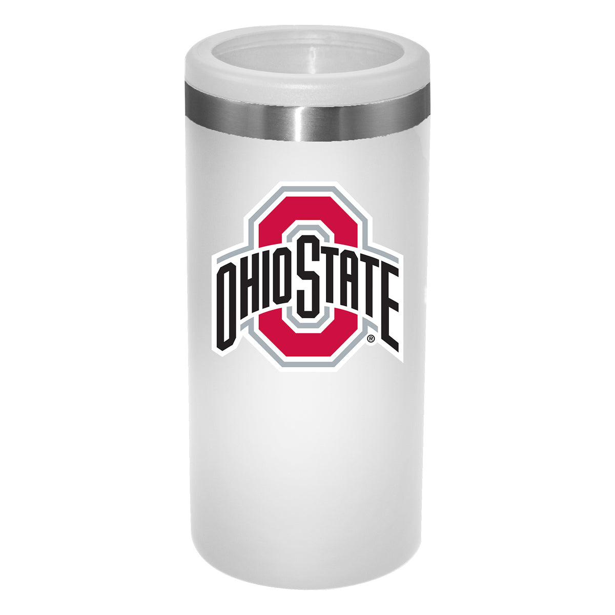 12oz White Slim Can Holder | Ohio State University Buckeyes