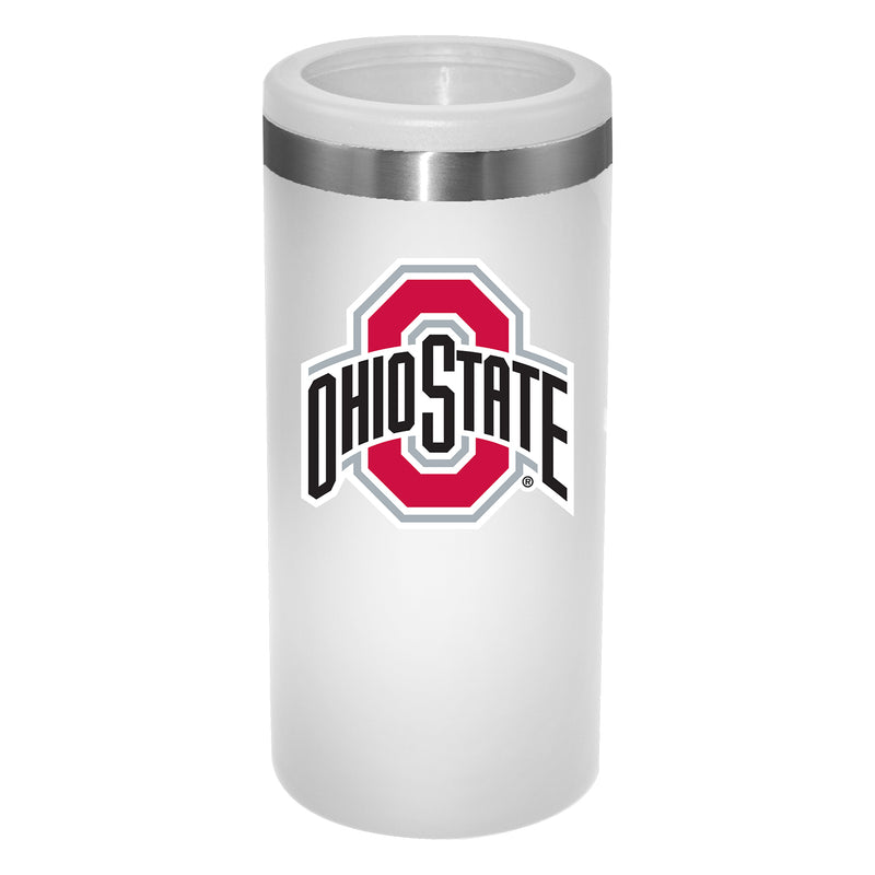 12oz White Slim Can Holder | Ohio State University Buckeyes