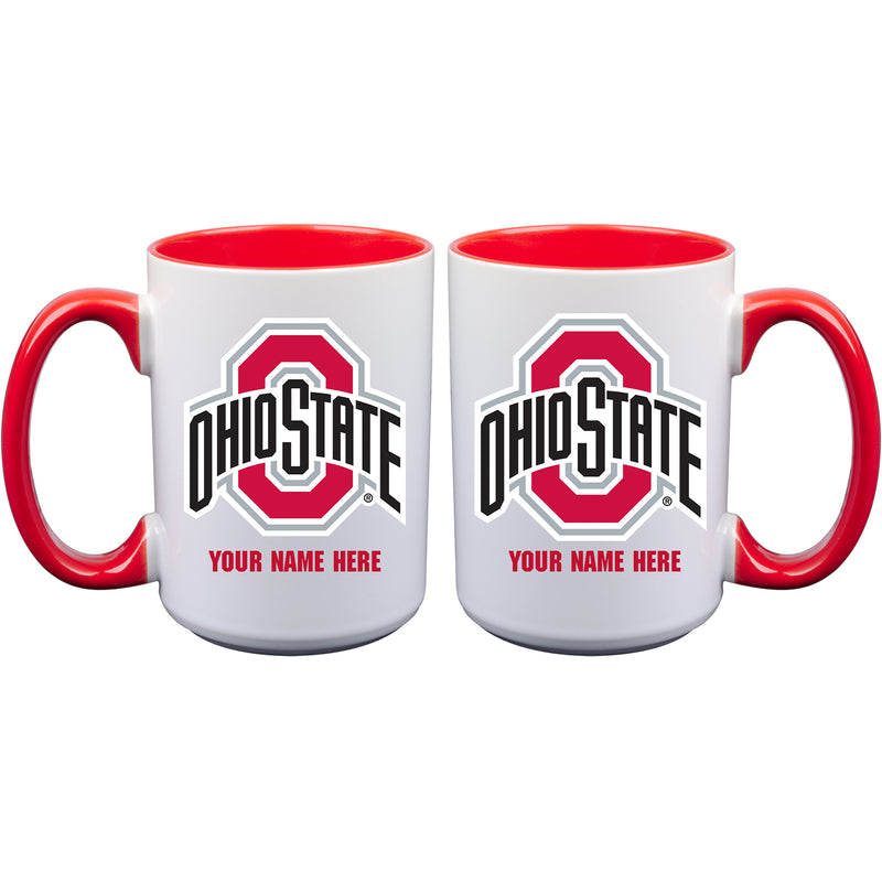 15oz Inner Color Personalized Ceramic Mug | Ohio State University Buckeyes 2790PER, COL, CurrentProduct, Drinkware_category_All, Ohio State University Buckeyes, OSU, Personalized_Personalized  $27.99