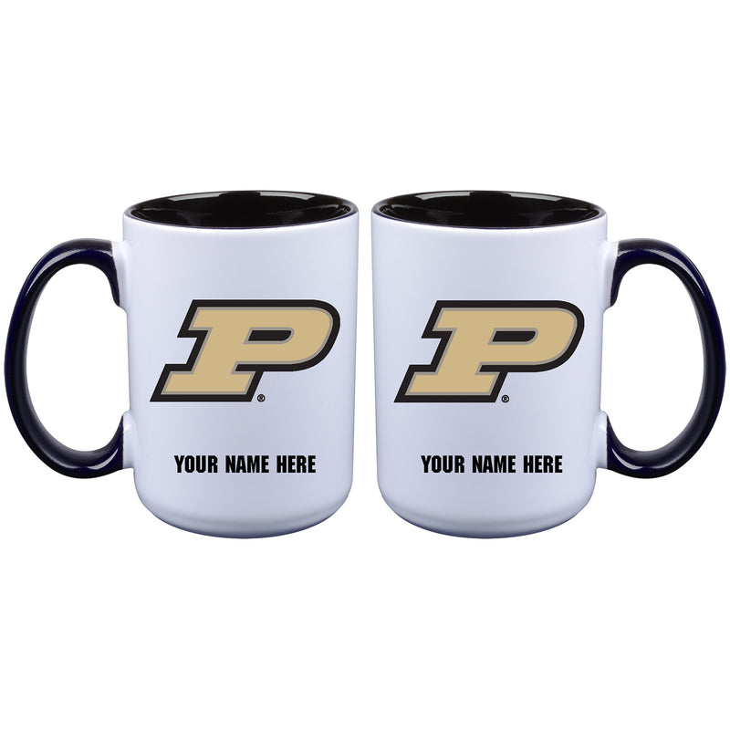 15oz Inner Color Personalized Ceramic Mug | Purdue Boilermakers 2790PER, COL, CurrentProduct, Drinkware_category_All, Personalized_Personalized, PUR, Purdue Boilermakers  $27.99