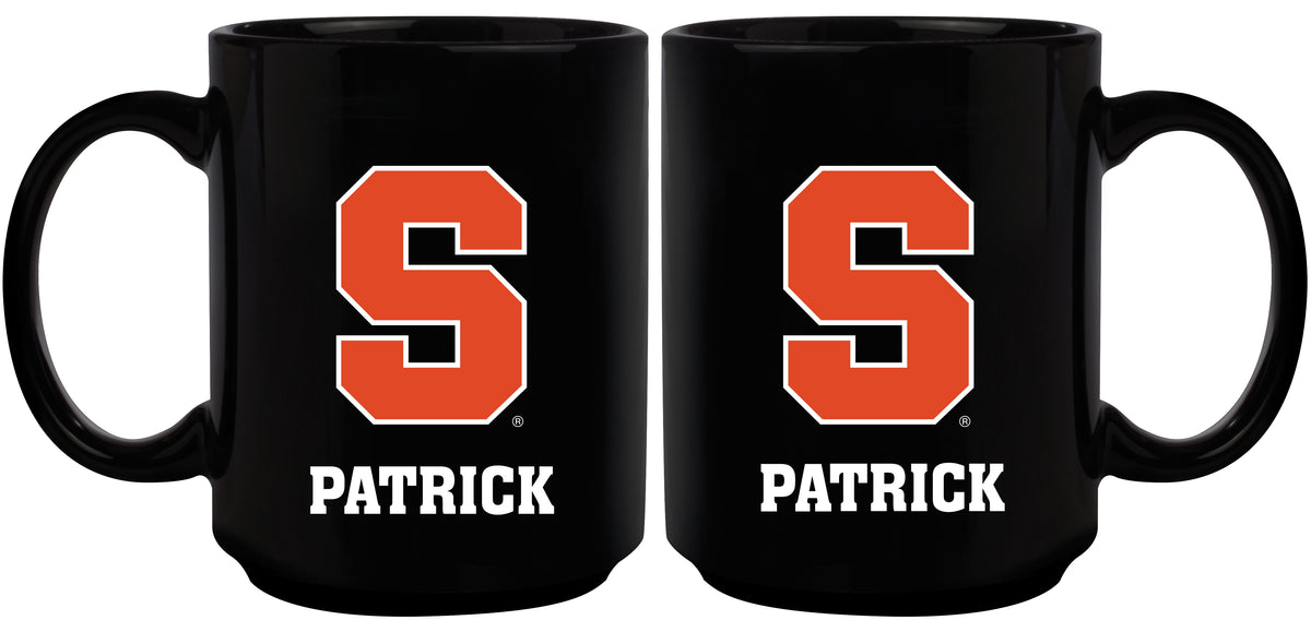 15oz Black Personalized Ceramic Mug | Syracuse Orange COL, CurrentProduct, Drinkware_category_All, Engraved, Personalized_Personalized, SYR, Syracuse Orange 194207505489 $21.86