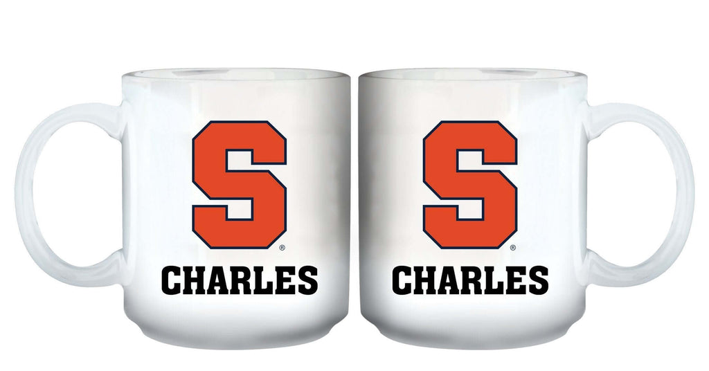 11oz White Personalized Ceramic Mug | Syracuse University COL, CurrentProduct, Custom Drinkware, Drinkware_category_All, Gift Ideas, Personalization, Personalized_Personalized, SYR, Syracuse Orange 194207465226 $20.11