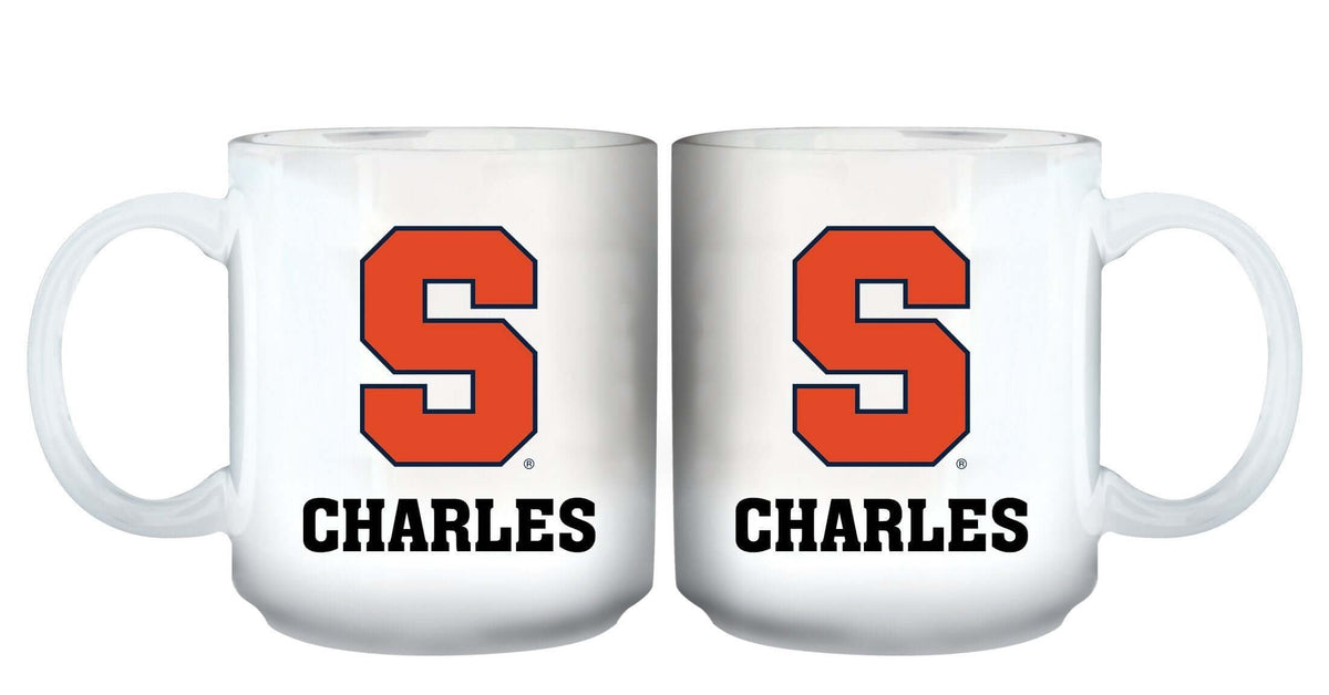 11oz White Personalized Ceramic Mug | Syracuse University COL, CurrentProduct, Custom Drinkware, Drinkware_category_All, Gift Ideas, Personalization, Personalized_Personalized, SYR, Syracuse Orange 194207465226 $20.11
