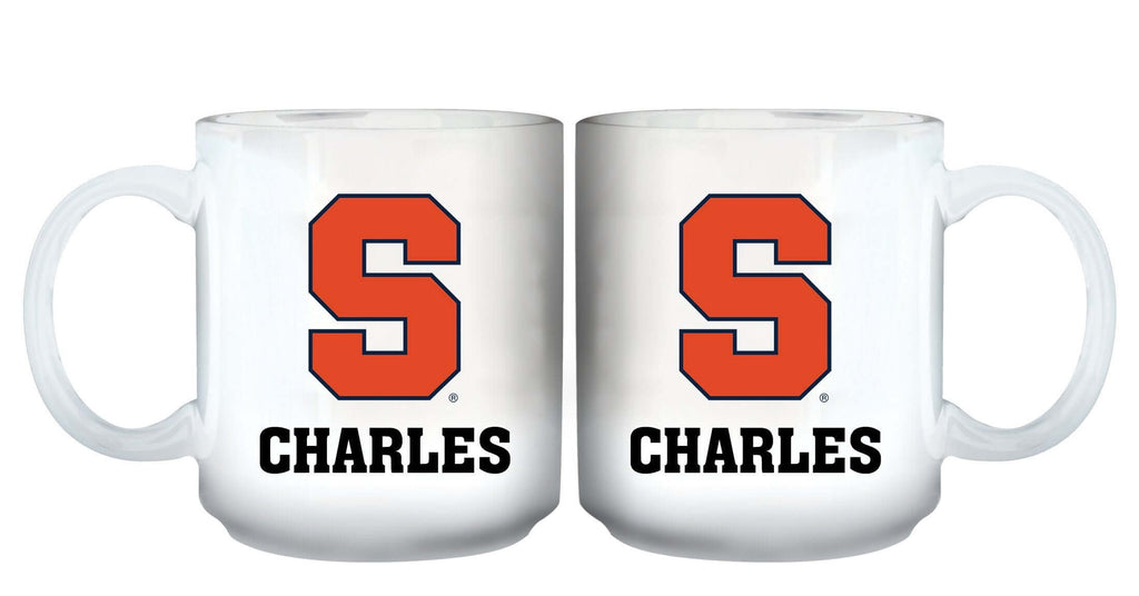 11oz White Personalized Ceramic Mug | Syracuse University COL, CurrentProduct, Custom Drinkware, Drinkware_category_All, Gift Ideas, Personalization, Personalized_Personalized, SYR, Syracuse Orange 194207465226 $20.11