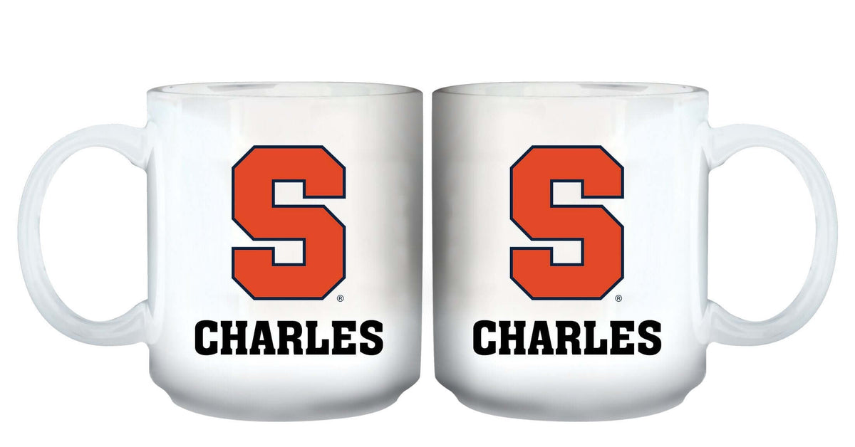 11oz White Personalized Ceramic Mug | Syracuse University COL, CurrentProduct, Custom Drinkware, Drinkware_category_All, Gift Ideas, Personalization, Personalized_Personalized, SYR, Syracuse Orange 194207465226 $20.11