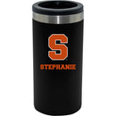 12oz Personalized Black Stainless Steel Slim Can Holder | Syracuse Orange