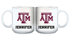 11oz White Personalized Ceramic Mug - Texas A&M COL, CurrentProduct, Custom Drinkware, Drinkware_category_All, Gift Ideas, Personalization, Personalized_Personalized, TAM, Texas A&M Aggies 194207465233 $20.11