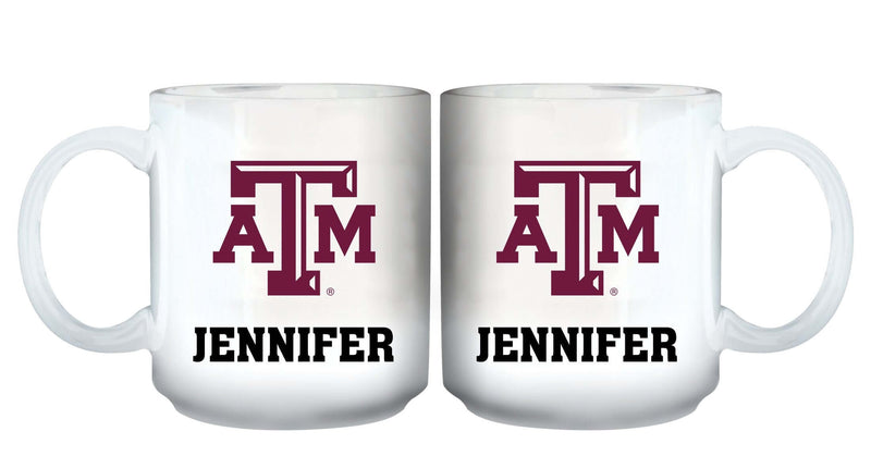 11oz White Personalized Ceramic Mug - Texas A&M COL, CurrentProduct, Custom Drinkware, Drinkware_category_All, Gift Ideas, Personalization, Personalized_Personalized, TAM, Texas A&M Aggies 194207465233 $20.11