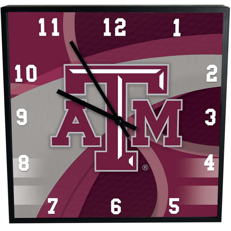 12 Inch Square Carbon Fiber Clock | Texas A&M University COL, OldProduct, TAM, Texas A&M Aggies 687746320311 $25