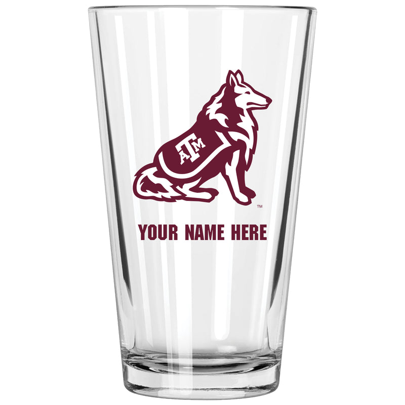 17oz Personalized Pint Glass | Texas A&M Aggies