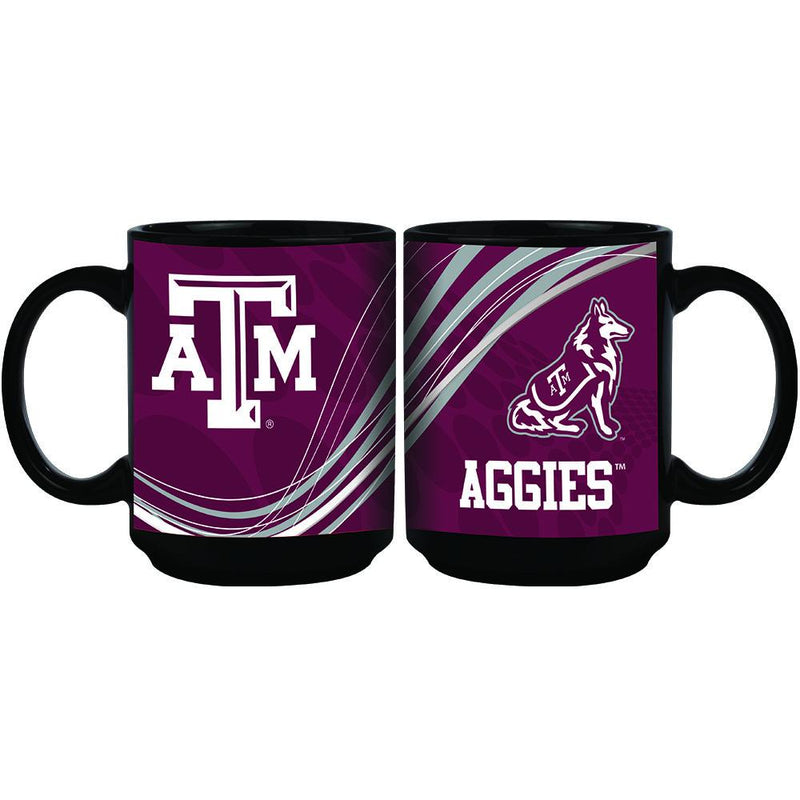 15oz Dynamic Style Black Mug | Texas A&M University COL, CurrentProduct, Drinkware_category_All, TAM, Texas A&M Aggies 888966972032 $15.49