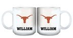 11oz White Personalized Ceramic Mug | Texas at Austin, University COL, CurrentProduct, Custom Drinkware, Drinkware_category_All, Gift Ideas, Personalization, Personalized_Personalized, TEX, Texas Longhorns 194207465240 $20.11