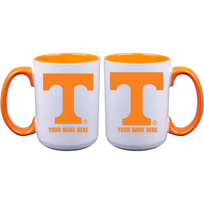 15oz Inner Color Personalized Ceramic Mug | Tennessee Vols 2790PER, COL, CurrentProduct, Drinkware_category_All, Personalized_Personalized, Tennessee Vols, TN  $27.99