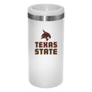 12oz White Slim Can Holder | Texas State Bobcats