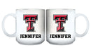 11oz White Personalized Ceramic Mug - Texas Tech COL, CurrentProduct, Custom Drinkware, Drinkware_category_All, Gift Ideas, Personalization, Personalized_Personalized, Texas Tech Red Raiders, TXT 194207465264 $20.11
