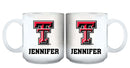 11oz White Personalized Ceramic Mug - Texas Tech COL, CurrentProduct, Custom Drinkware, Drinkware_category_All, Gift Ideas, Personalization, Personalized_Personalized, Texas Tech Red Raiders, TXT 194207465264 $20.11