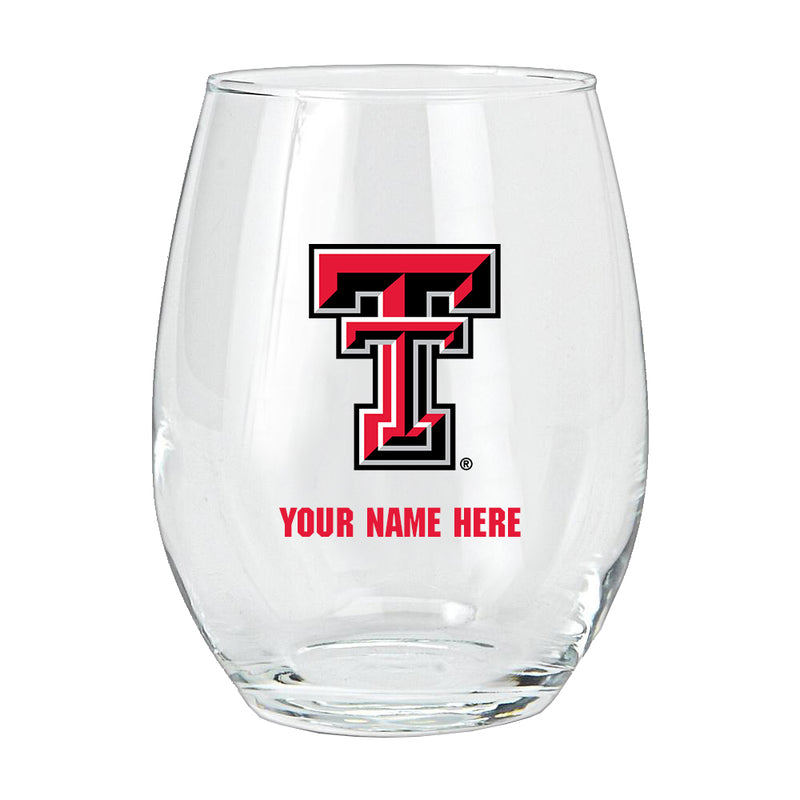 15oz Personalized Stemless Glass | Texas Tech Red Raiders