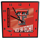 12 Inch Square Carbon Fiber Clock | Texas Tech COL, OldProduct, Texas Tech Red Raiders, TXT 687746072234 $25