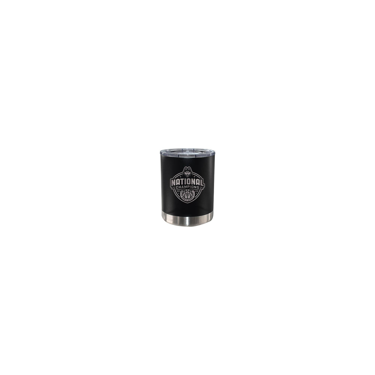 12oz Black Stainless Steel Lowball  | UConn Huskies 2023 Men's Basketball Champion