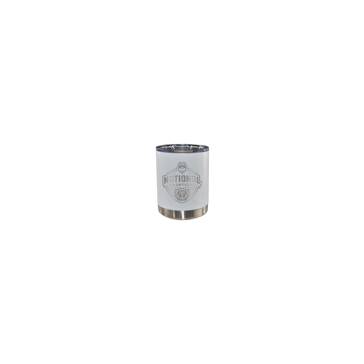12oz White Stainless Steel Lowball  | UConn Huskies 2023 Men's Basketball Champion