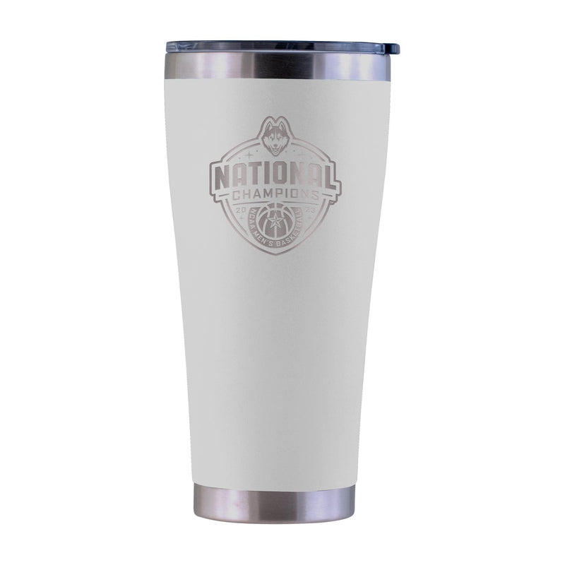 30oz White Etched Stainless Steel Tumbler  | UConn Huskies 2023 Men's Basketball Champion