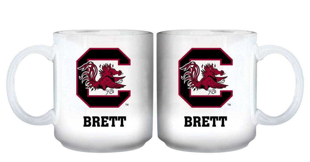 11oz White Personalized Ceramic Mug - South Carolina COL, CurrentProduct, Custom Drinkware, Drinkware_category_All, Gift Ideas, Personalization, Personalized_Personalized, South Carolina Gamecocks, USC 194207465271 $20.11