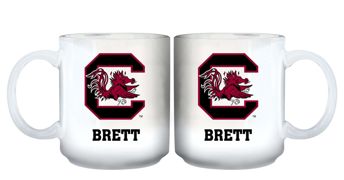 11oz White Personalized Ceramic Mug - South Carolina COL, CurrentProduct, Custom Drinkware, Drinkware_category_All, Gift Ideas, Personalization, Personalized_Personalized, South Carolina Gamecocks, USC 194207465271 $20.11