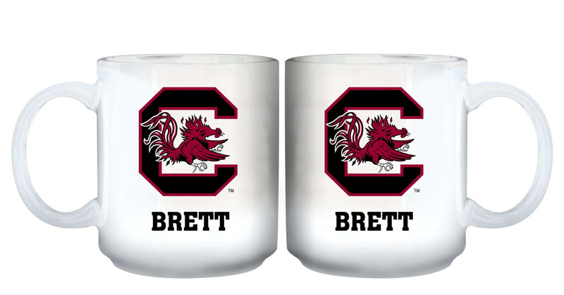 11oz White Personalized Ceramic Mug - South Carolina COL, CurrentProduct, Custom Drinkware, Drinkware_category_All, Gift Ideas, Personalization, Personalized_Personalized, South Carolina Gamecocks, USC 194207465271 $20.11