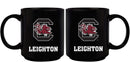 11oz Black Personalized Ceramic Mug - South Carolina COL, CurrentProduct, Custom Drinkware, Drinkware_category_All, Gift Ideas, Personalization, Personalized_Personalized, South Carolina Gamecocks, USC 194207373637 $20.11