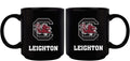 11oz Black Personalized Ceramic Mug - South Carolina COL, CurrentProduct, Custom Drinkware, Drinkware_category_All, Gift Ideas, Personalization, Personalized_Personalized, South Carolina Gamecocks, USC 194207373637 $20.11