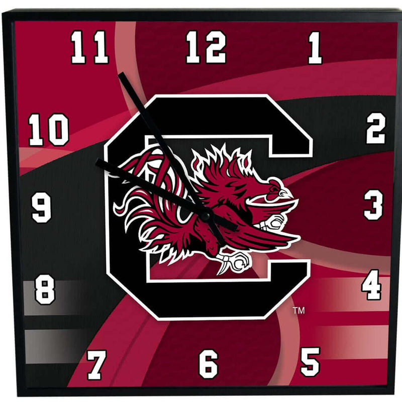 12 Inch Square Carbon Fiber Clock | University of South Carolina COL, OldProduct, South Carolina Gamecocks, USC 687746320342 $25
