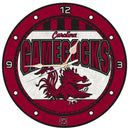12 Inch Art Glass Clock | University of South Carolina COL, CurrentProduct, Home & Office_category_All, South Carolina Gamecocks, USC 687746445939 $38.49