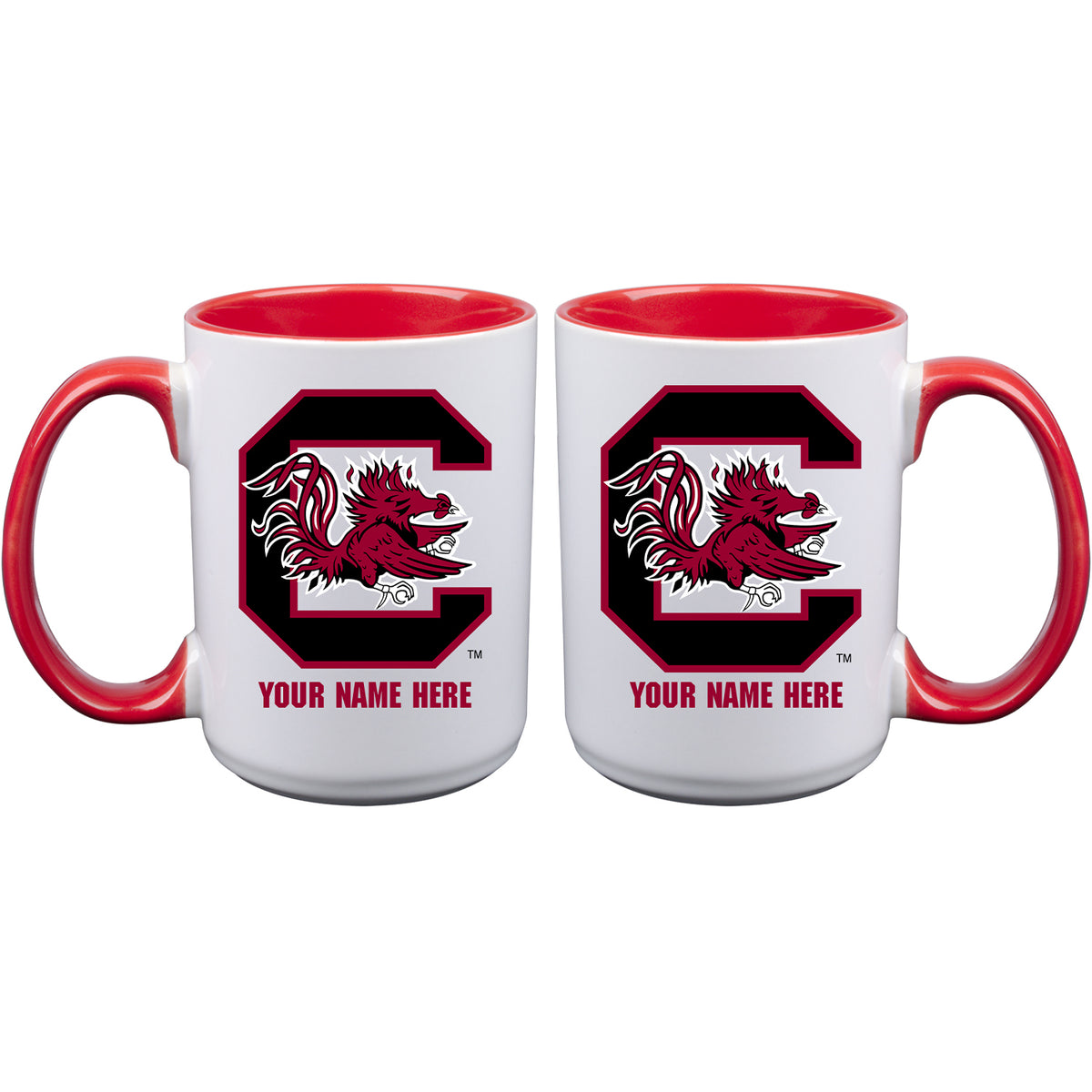 15oz Inner Color Personalized Ceramic Mug | South Carolina Gamecocks 2790PER, COL, CurrentProduct, Drinkware_category_All, Personalized_Personalized, South Carolina Gamecocks, USC  $27.99