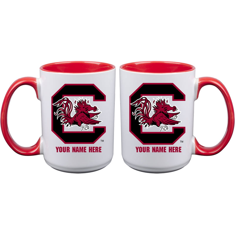 15oz Inner Color Personalized Ceramic Mug | South Carolina Gamecocks 2790PER, COL, CurrentProduct, Drinkware_category_All, Personalized_Personalized, South Carolina Gamecocks, USC  $27.99