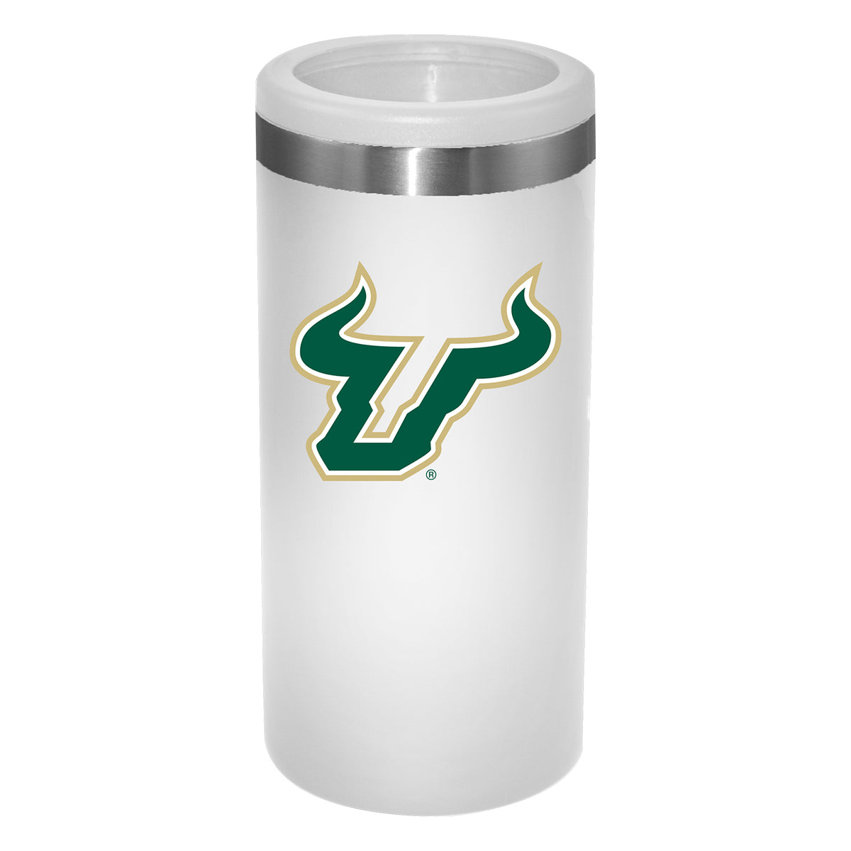 12oz White Slim Can Holder | South Florida Bulls