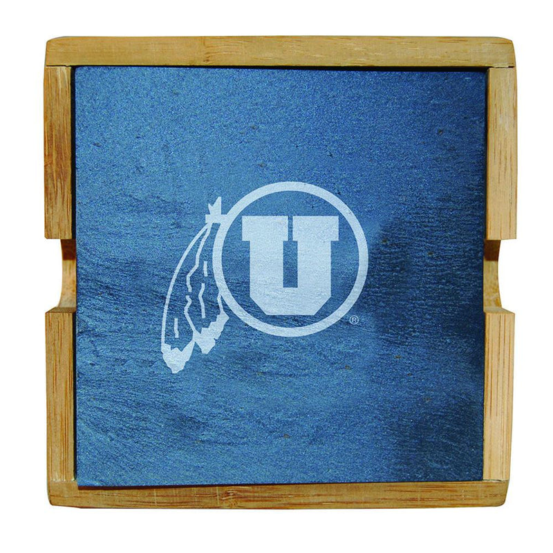 Slate Sq Coaster Set  UNIV OF UTAH
COL, CurrentProduct, Home&Office_category_All, UTA, Utah Utes
The Memory Company