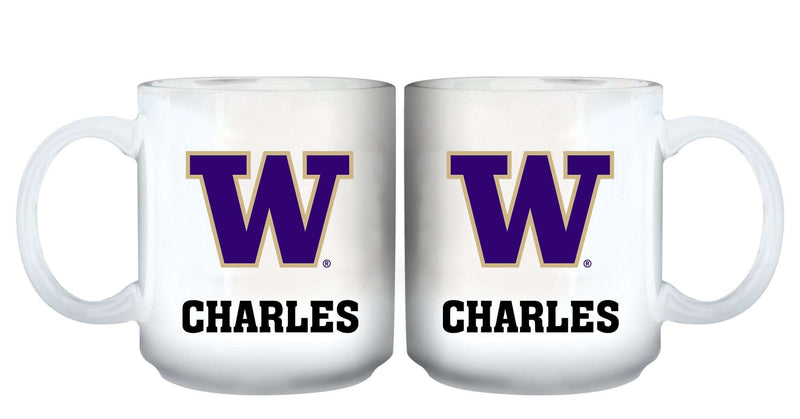 11oz White Personalized Ceramic Mug - Washington COL, CurrentProduct, Custom Drinkware, Drinkware_category_All, Gift Ideas, Personalization, Personalized_Personalized, UWA, Washington Huskies 194207465288 $20.11