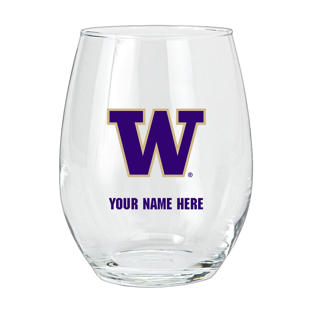 15oz Personalized Stemless Glass | Washington Huskies