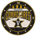 12 Inch Art Glass Clock | Vanderbilt University COL, CurrentProduct, Home & Office_category_All, VAN 687746478128 $38.49