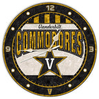 12 Inch Art Glass Clock | Vanderbilt University COL, CurrentProduct, Home & Office_category_All, VAN 687746478128 $38.49