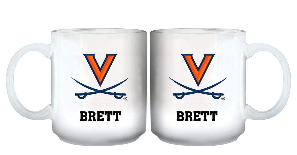 11oz White Personalized Ceramic Mug - Virginia COL, CurrentProduct, Custom Drinkware, Drinkware_category_All, Gift Ideas, Personalization, Personalized_Personalized, VIR, Virginia Cavaliers 194207465295 $20.11