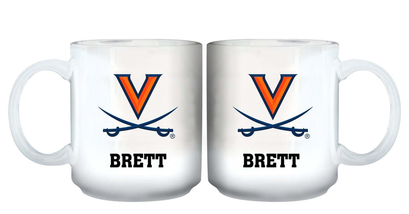 11oz White Personalized Ceramic Mug - Virginia COL, CurrentProduct, Custom Drinkware, Drinkware_category_All, Gift Ideas, Personalization, Personalized_Personalized, VIR, Virginia Cavaliers 194207465295 $20.11