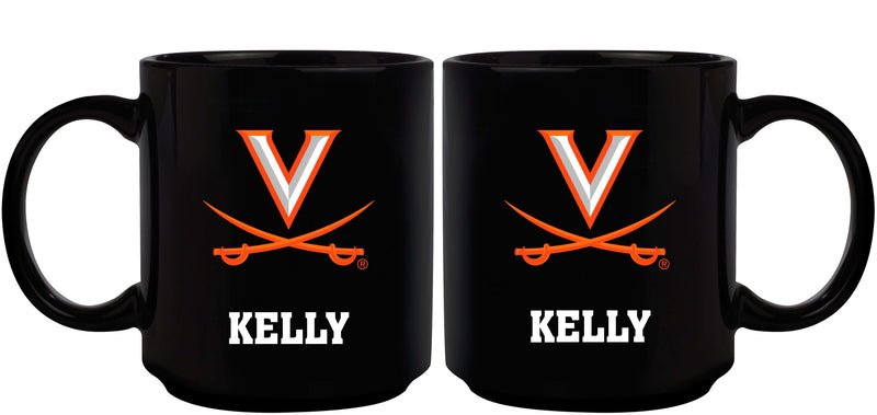 11oz Black Personalized Ceramic Mug - Virginia COL, CurrentProduct, Custom Drinkware, Drinkware_category_All, Gift Ideas, Personalization, Personalized_Personalized, VIR, Virginia Cavaliers 194207373606 $20.11