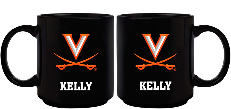 11oz Black Personalized Ceramic Mug - Virginia COL, CurrentProduct, Custom Drinkware, Drinkware_category_All, Gift Ideas, Personalization, Personalized_Personalized, VIR, Virginia Cavaliers 194207373606 $20.11