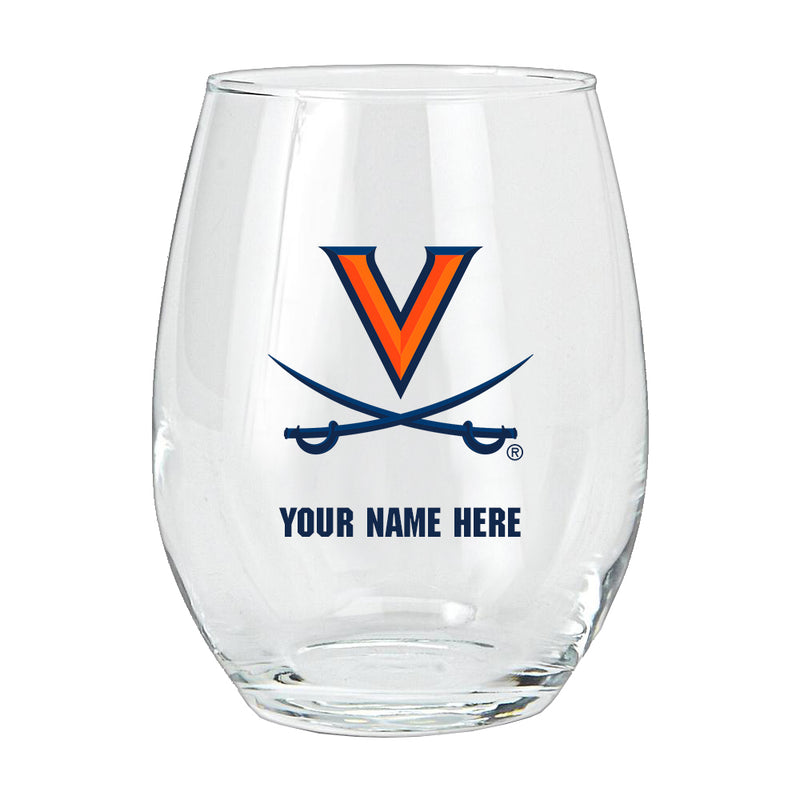15oz Personalized Stemless Glass | Virginia Cavaliers