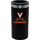 12oz Personalized Black Stainless Steel Slim Can Holder | Virginia Cavaliers