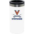12oz Personalized White Stainless Steel Slim Can Holder | Virginia Cavaliers