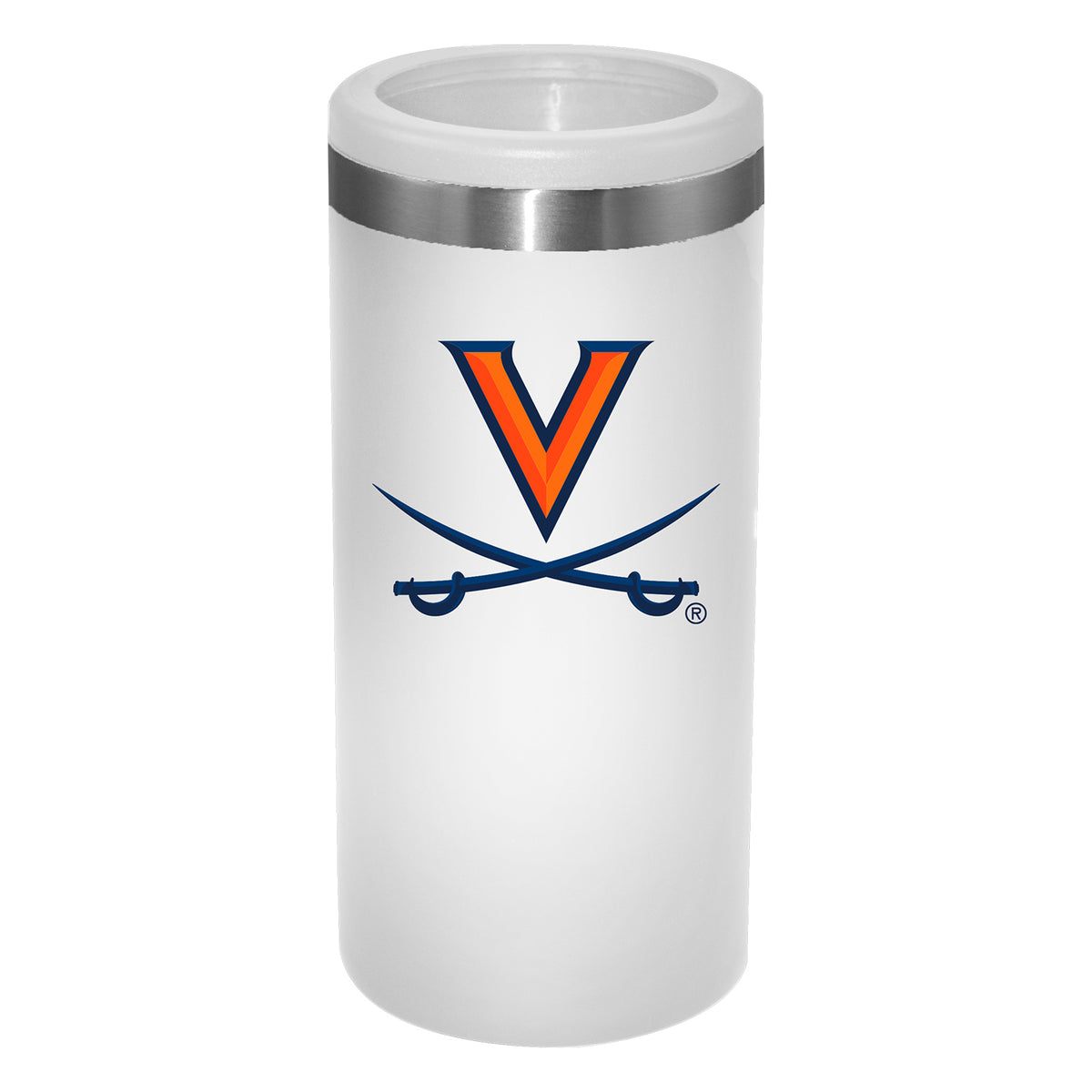 12oz White Slim Can Holder | Virginia Cavaliers