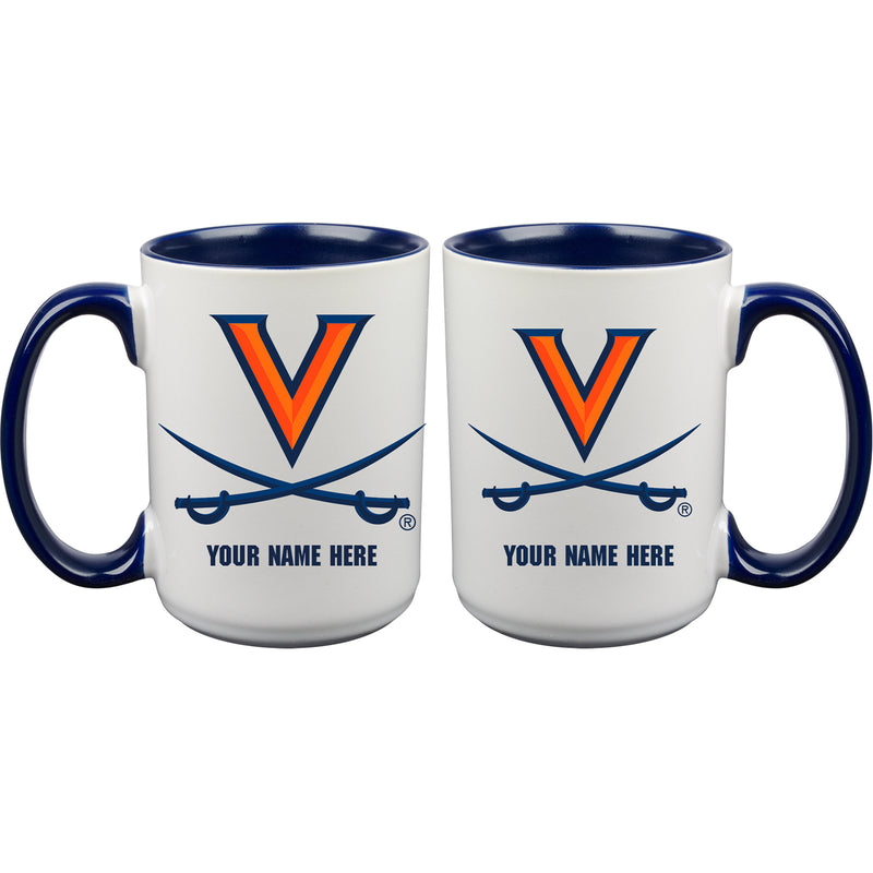 15oz Inner Color Personalized Ceramic Mug | Virginia Cavaliers 2790PER, COL, CurrentProduct, Drinkware_category_All, Personalized_Personalized, VIR, Virginia Cavaliers  $27.99