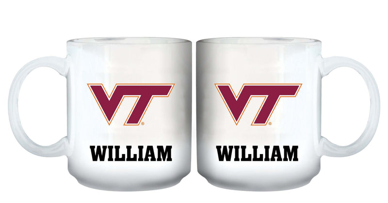 11oz White Personalized Ceramic Mug - Virginia Tech COL, CurrentProduct, Custom Drinkware, Drinkware_category_All, Gift Ideas, Personalization, Personalized_Personalized, Virginia Tech Hokies, VRT 194207465301 $20.11
